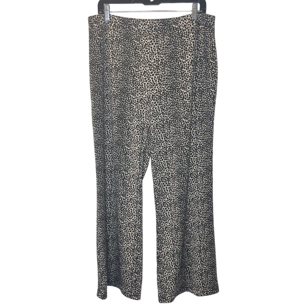 Counterparts Leopard Animal Print Pants wide leg Stretch Pull on large